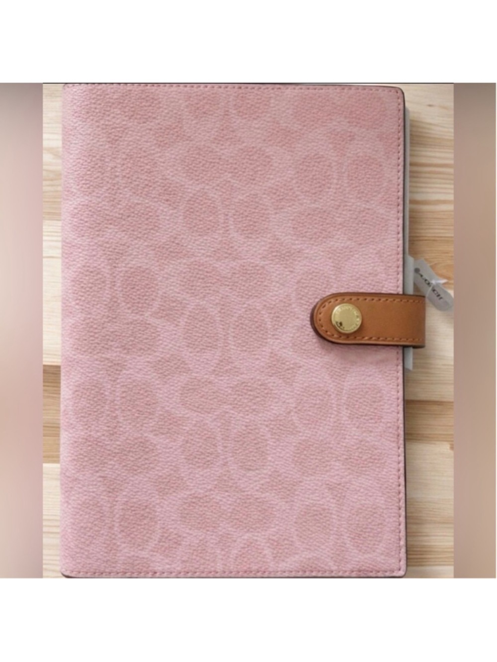 NEW Authentic Coach Notebook + Pencil Case In Powder Pink Signature Canvas NWT - Picture 6 of 14